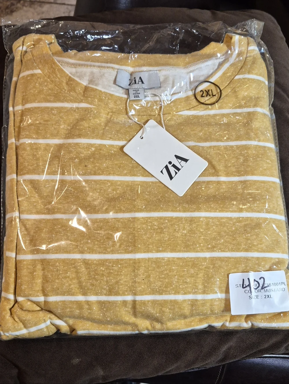 ZIA Striped Relaxed Knit Top & Drawstring Pants Set - Mustard - Picture 7 of 7